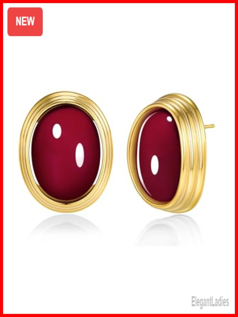 18K Gold Plated Chunky Statement Stud Earrings